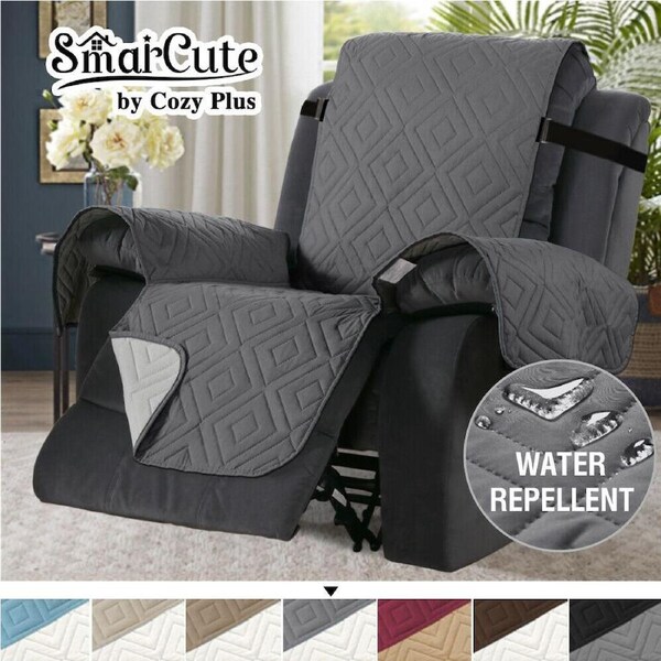 Recliner Cover Chair Reclining Chair Cover Protect from Pets/Kids Non Slip Cover Grey/Beige