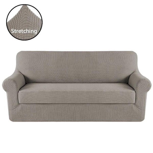 Sofa Cover 1 2 3 4 Seater Easy Fit Lounge Couch Super Quality Slipcover Taupe / One Seater