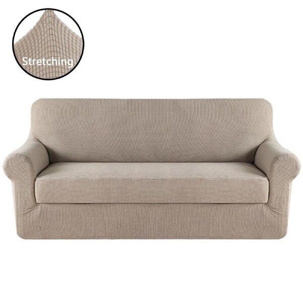 Sofa Cover 1 2 3 4 Seater Easy Fit Lounge Couch Super Quality Slipcover Sand / One Seater