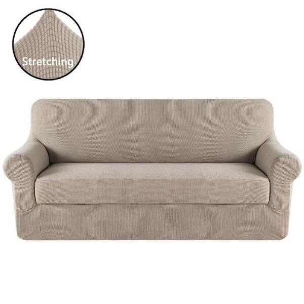 Sofa Cover 1 2 3 4 Seater Easy Fit Lounge Couch Super Quality Slipcover Sand / Three Seater