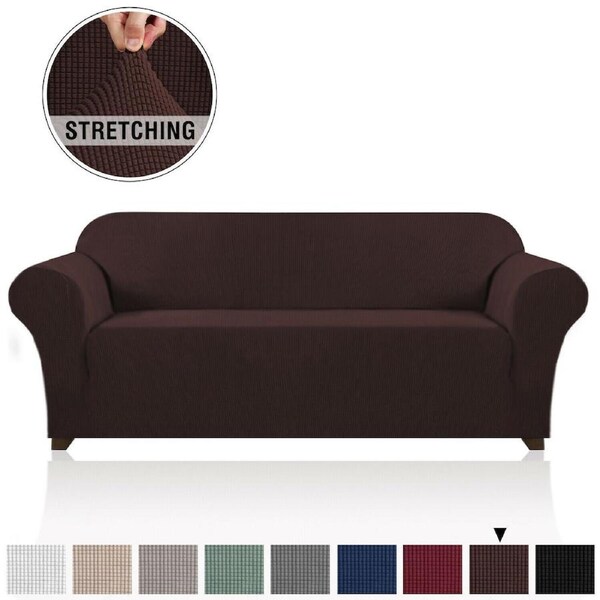 Stretch Sofa Covers Couch Covers Sofa Slip Cover Furniture Slipcovers Non Slip Brown / Four Seater