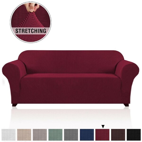Stretch Sofa Covers Couch Covers Sofa Slip Cover Furniture Slipcovers Non Slip Burgundy / Three Seater