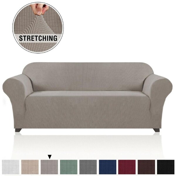 Stretch Sofa Covers Couch Covers Sofa Slip Cover Furniture Slipcovers Non Slip Taupe / Four Seater