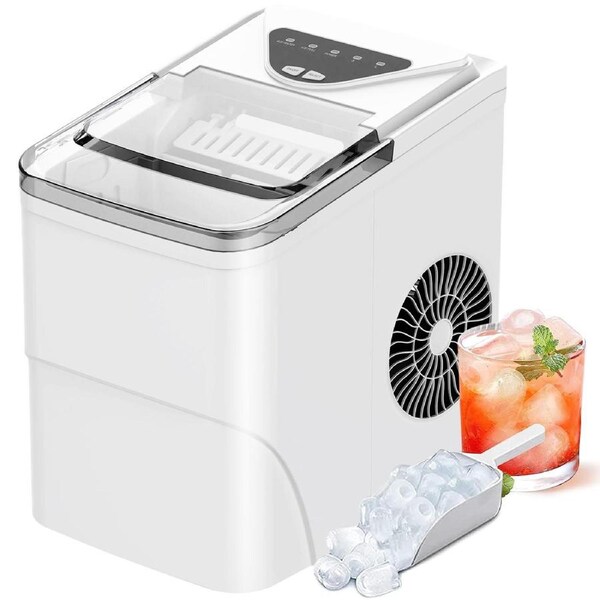 Advwin 12KG Countertop Ice Maker Self-Cleaning Ice Machine White