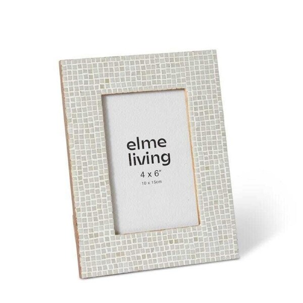 E Style Cambria Resin/Glass/MDF 4x6" Photo Frame Picture Display Decor White