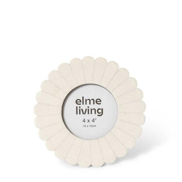 E Style Senan Resin/Glass/MDF 4x4" Photo Frame Picture Display Decor Cream