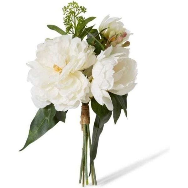 E Style 33cm Plastic Peony Sophia Bouquet Artifical Faux Flower Decor White