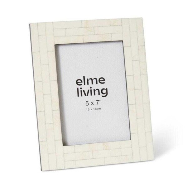 E Style Emerson Resin/Glass/MDF 5x7" Photo Frame Picture Display Decor Cream