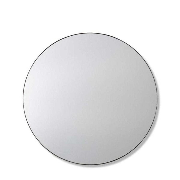 E Style Coco 80cm Iron/MDF Round Wall Mirror Hanging Home Room Decor Black