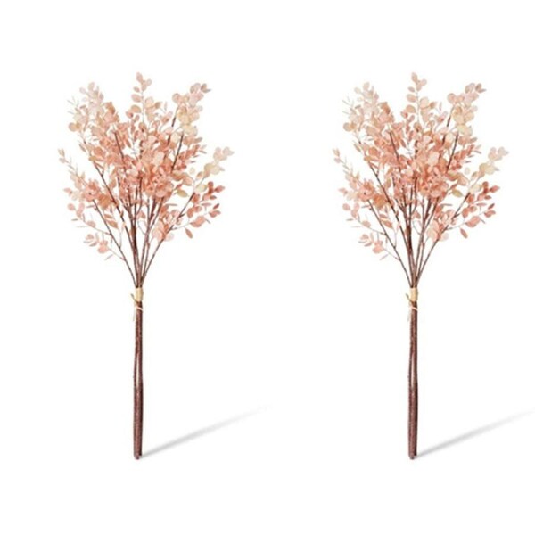 2x E Style 72cm Plastic Eucalyptus Decor Bundle Artifical Plant Dusty Pink