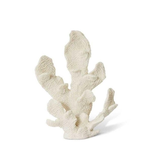 E Style 34cm Resin Coral Elkhorn Sculpture Home/Office Decor Ornament White