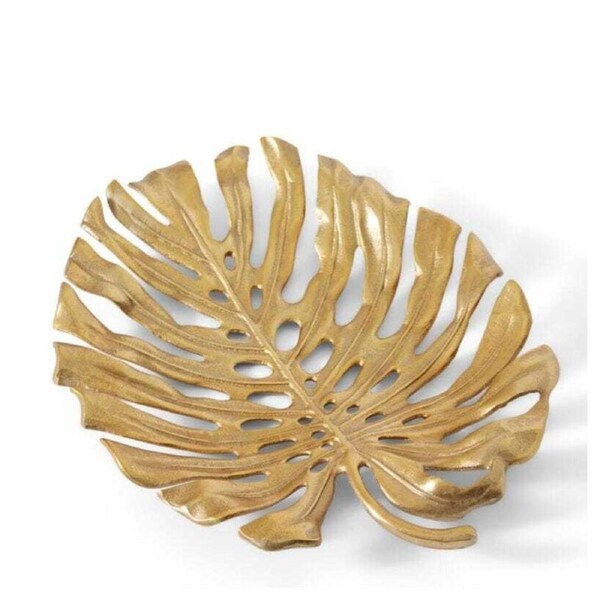 E Style Decorative 49cm Aluminium Monstera Leaf Home Room Display Decor Gold