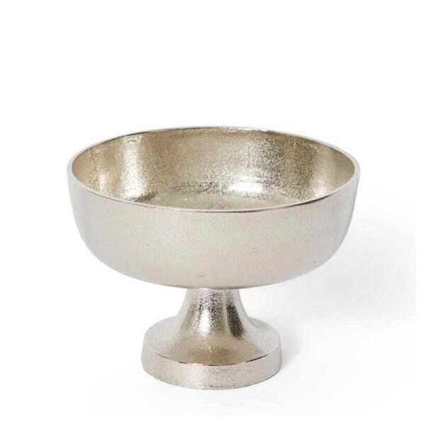E Style Dixson Aluminium 24cm Footed Bowl Decorative Tabletop Display Nickel