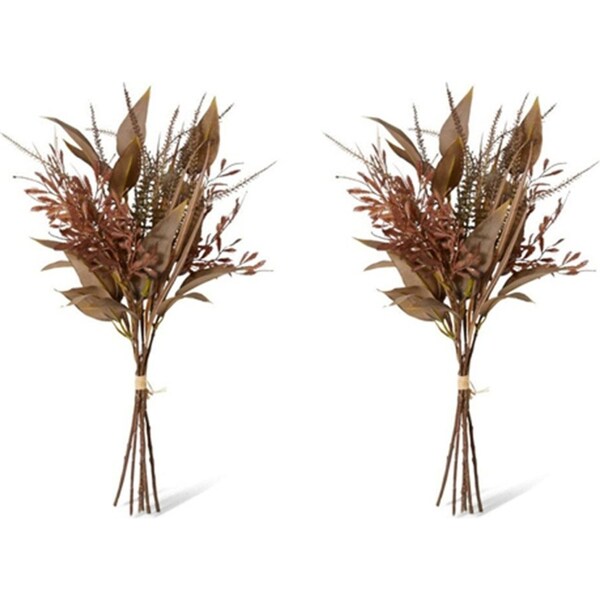 2x E Style 50cm Plastic Native Foliage Deco Bundle Artifical Flower Rust