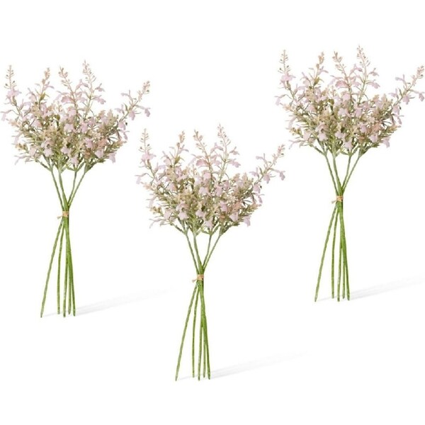 3x E Style 41cm Plastic Larkspur Flower Bundle Artifical Flower Decor Pink
