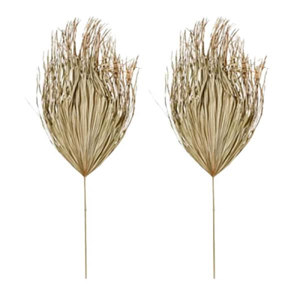 2x E Style Decorative 130x50cm Palm Leaf Dried Stem Home Room Decor Natural