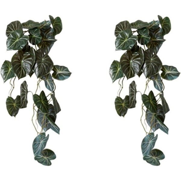 2x E Style 90cm Artificial Anthurium Vine Hanging Plant Decor Dark Green