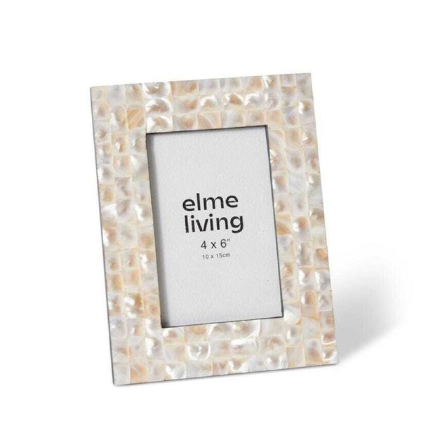 E Style Anjali Mother of Pearl/Glass 4x6" Photo Frame Display Decor Pearl