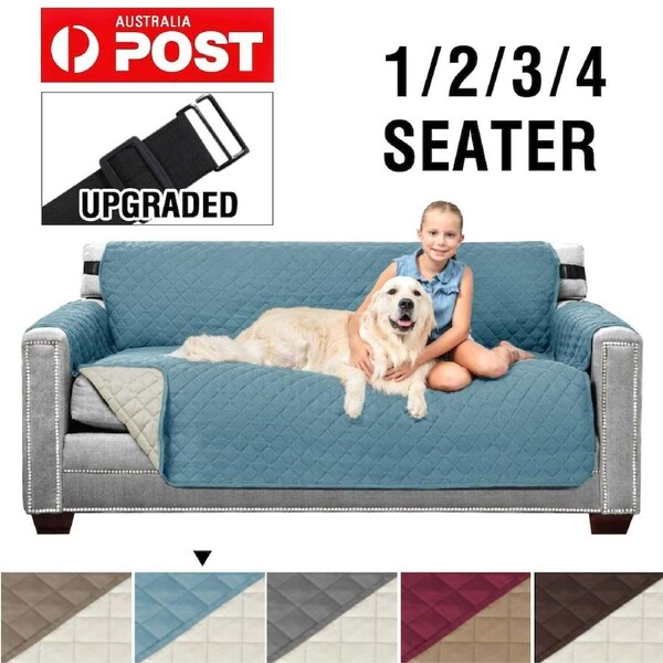 Water Repellent Sofa Cover Couch Cover Sofa Slip Covers 1/2/3/4 Seater Non Slip 1 Seater / Stone Blue/Beige