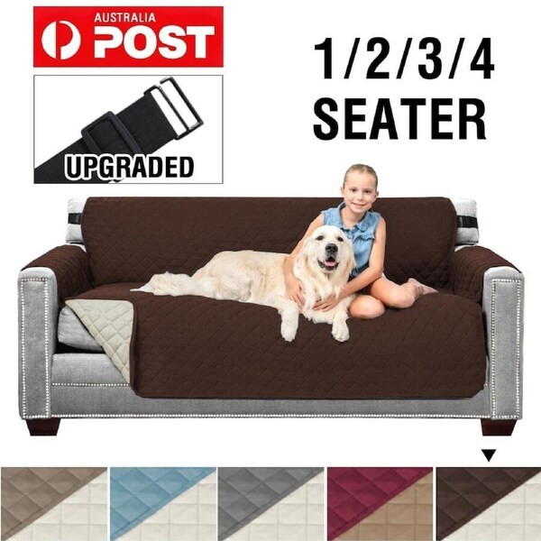 Water Repellent Sofa Cover Couch Cover Sofa Slip Covers 1/2/3/4 Seater Non Slip 3 Seater / Brown/Beige