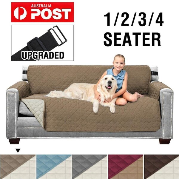 Water Repellent Sofa Cover Couch Cover Sofa Slip Covers 1/2/3/4 Seater Non Slip 3 Seater / Taupe/Beige