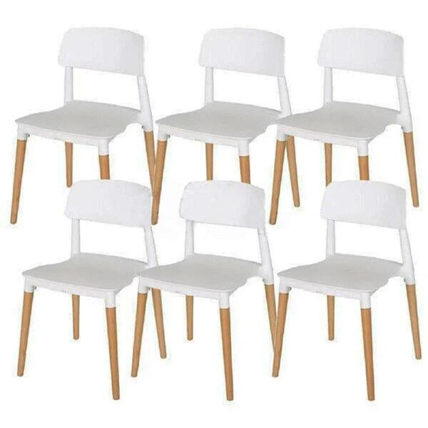 6X Stackable Chairs Belloch Replica Dining Chair Designer Cafe Bar Kitchen 6x White Belloch Chair (Model 3)