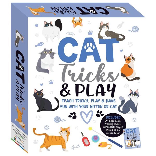 Hinkler Explore Cat Tricks and Play Pet Training Book And Toys Tricks Kit