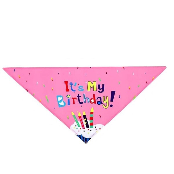 Birthday Dog Bandana Happy Party Decorations Pink Pet Cat Outfit Hat Supplies