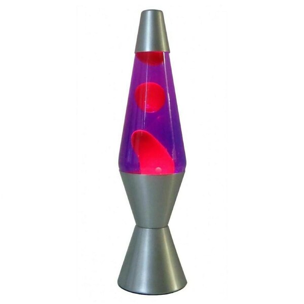 Indoor Silver Base Home Room Night Light Lava Lamp Colours Purple Red