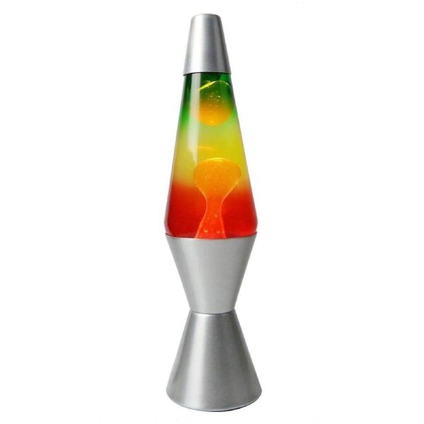 Indoor Silver Base Home Room Night Light Lava Lamp Colours Rainbow