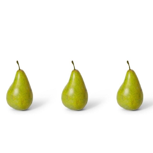 3x E Style 13cm Plastic Pear Bartlet Fruit Ornament Tabletop Decor Green