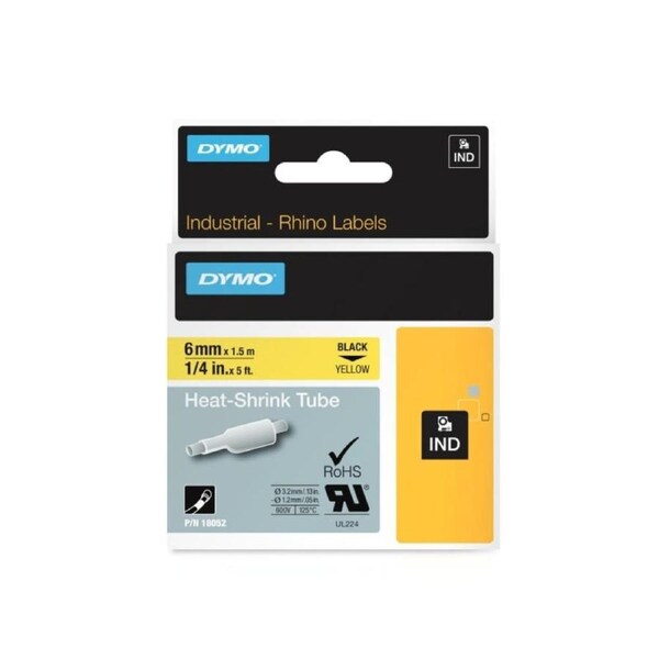 DYMO Rhino H/S Label 6mm Yellow ow w