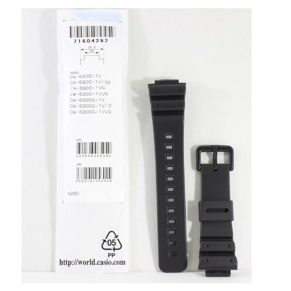 Casio G-Shock Matte Black Genuine Replacement Strap 71604262 to suit DW-6900-1V