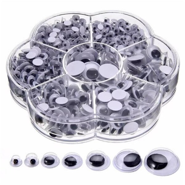 700pcs Google Googly Eyes Joggle Moveable Black Eye Wiggly Craft Stick On