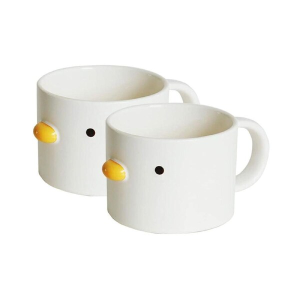 2x Purroom 8cm/200ml Ceramic Coffee/Tea Cup Drinking Mug Drinkware Chick White