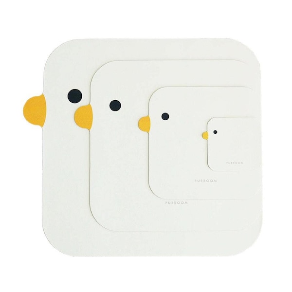 Purroom 41cm Square Chick Meal/Food Mat Dining Table Placemat Desk Pad XL White