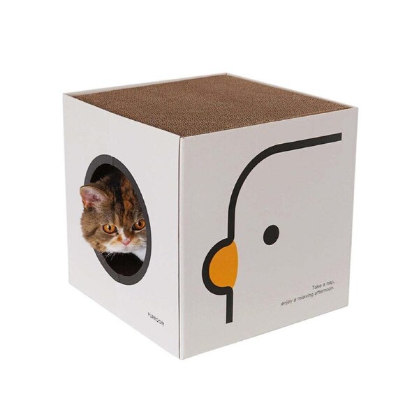 Purroom 32cm Cardboard Double Scratching Board Cat Pet House Box Square White