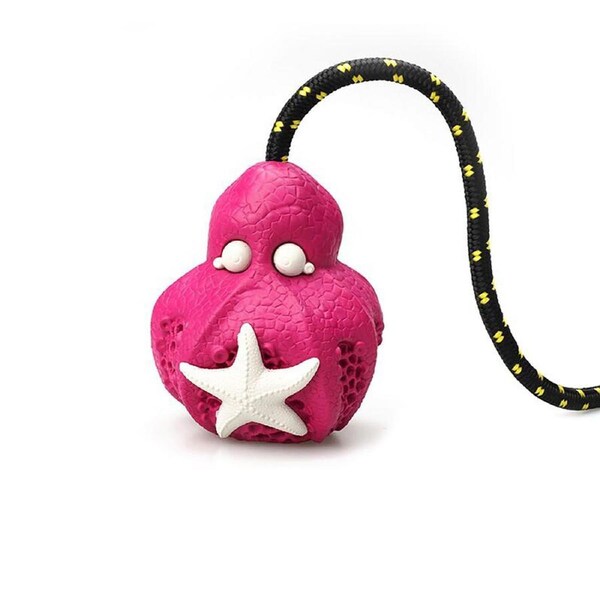 Petopia Ultra Tough Rubber Reef Octopus Dog Toy Treat Dental Medium Assorted