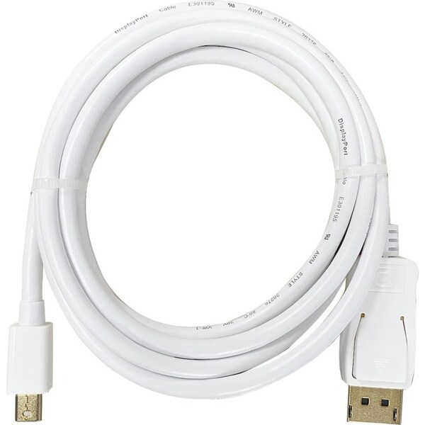 2m DisplayPort to Mini DisplayPort Cable 4K Ultra HD Monitors Male to Male White