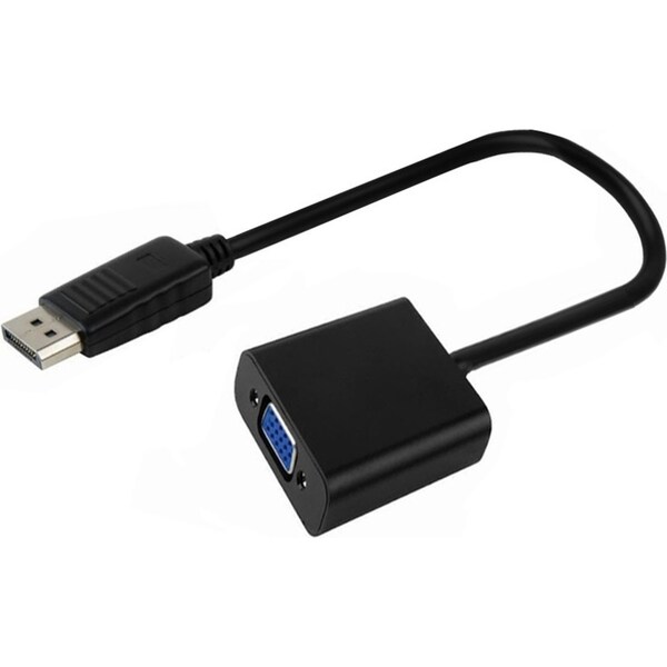 15cm Cable Male DisplayPort to Female VGA Converter/Adapter For Monitor Black