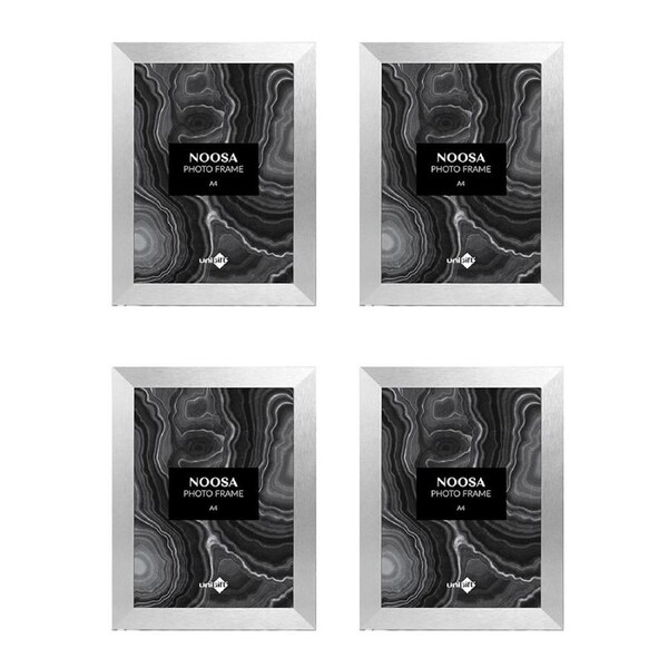 4x Unigift Noosa MDF/Glass A4 Picture/Photo Frame Wall Hanging Home Display SLV