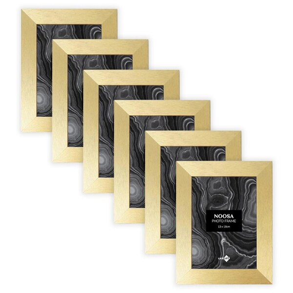 6x Unigift Noosa 13x18cm MDF/Glass Picture/Photo Frame Wall Hanging Display Gold