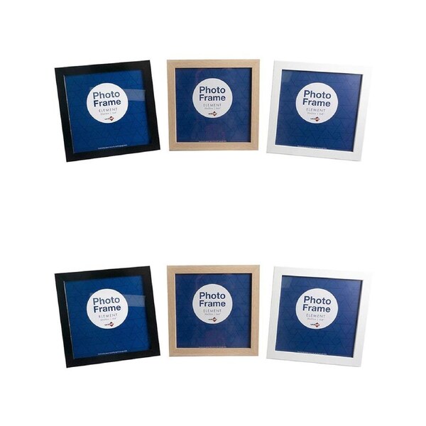 6x Unigift Element 20x20cm MDF/Glass Picture/Photo Frame Wall Hanging Assorted