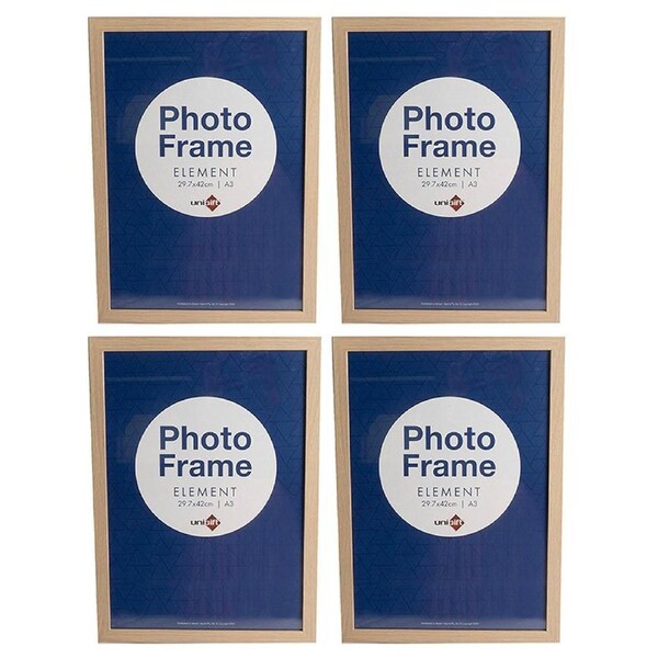 4x Unigift Element MDF/Glass A3 Picture/Photo Frame Wall Hanging Display Assort