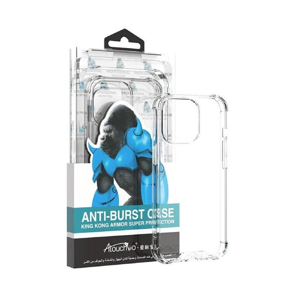 For iPhone 14 Pro Max AtouchboTransparent Clear Kingkong Anti-Shock Case Luxury TPU Plating Phone Case 1.0MM
