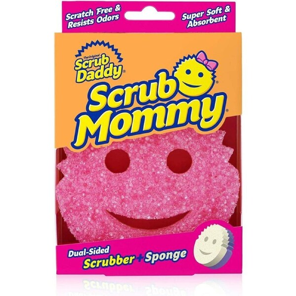 Scrub Daddy Scrub Mommy Dual Sided Scrubber + Sponge, Pink