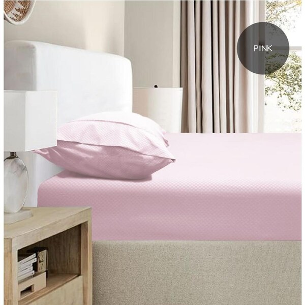 Ramesses 2000TC Bamboo Embossed Fitted Sheet Combo Set Queen / Mid Blue
