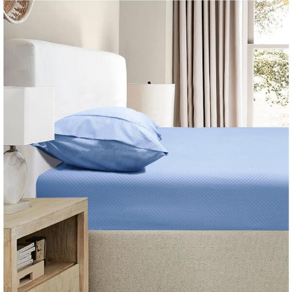 Ramesses 2000TC Bamboo Embossed Fitted Sheet Combo Set King / White