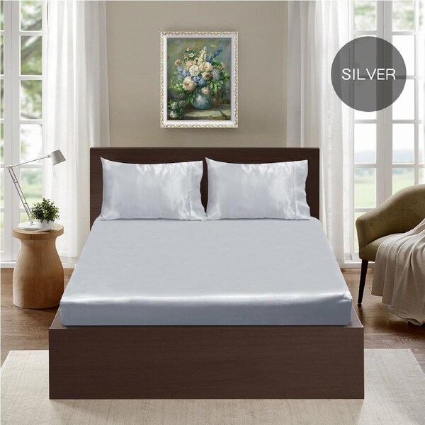 Ramesses Casablanca Premium Silken Touch Satin Fitted Sheet Combo Set King / Gold