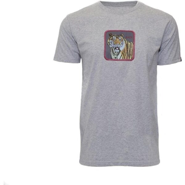 Goorin Bros The Animal Farm T Shirt Top Short Sleeve Tiger - Made in Portugal - Charcoal S